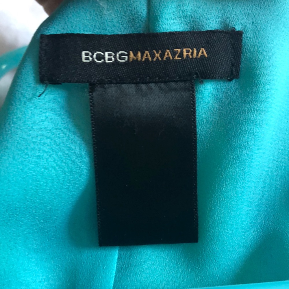 BCBG MaxAzria Green tropical leaf wrap dress sz 4 - Picture 4 of 4